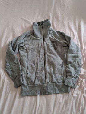Diesel Gray Graphic Zip Sweatshirt Size S